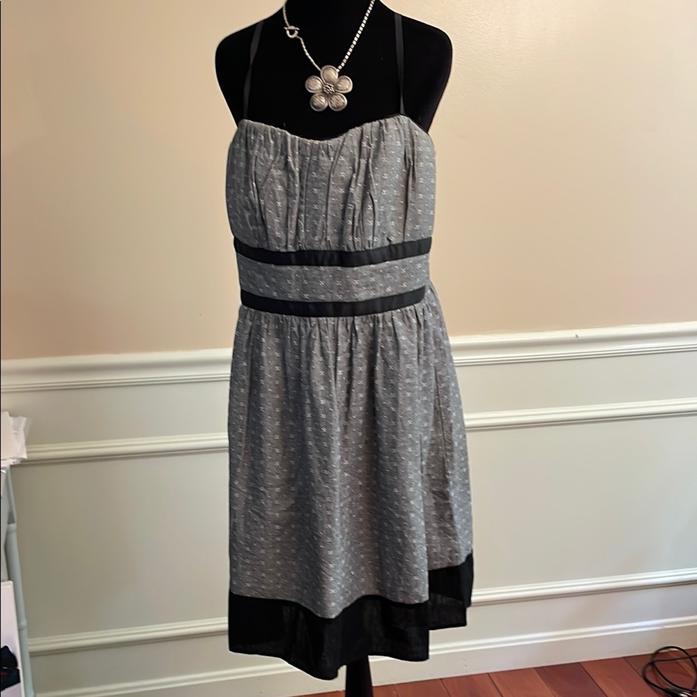 This is a resort wear type black and white cotton sundress